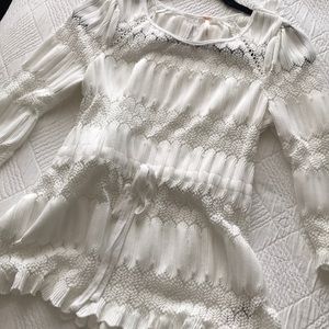 FREE PEOPLE white blouse with waist tie